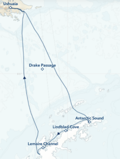 a map of a cruise line